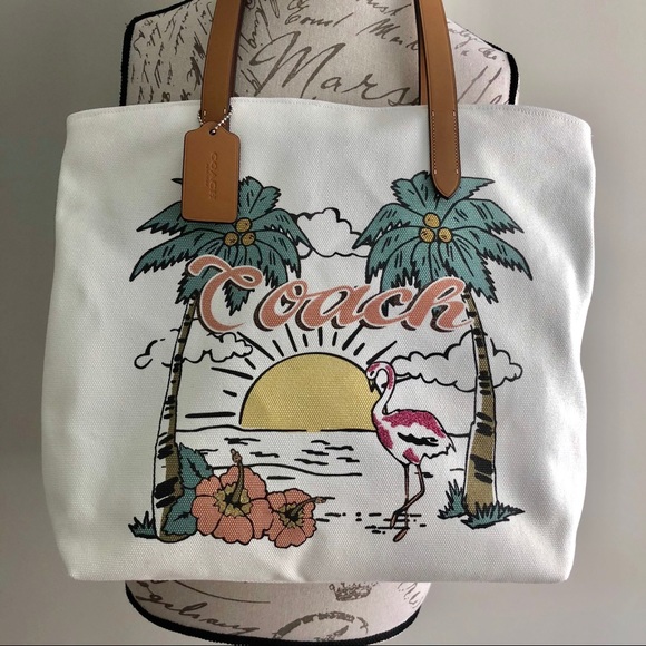 Coach Handbags - Coach Aloha Tote with Flamingo, BNWT!